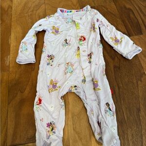 Magnetic Footie Disney Princess Print Footie Pajama - Lavender